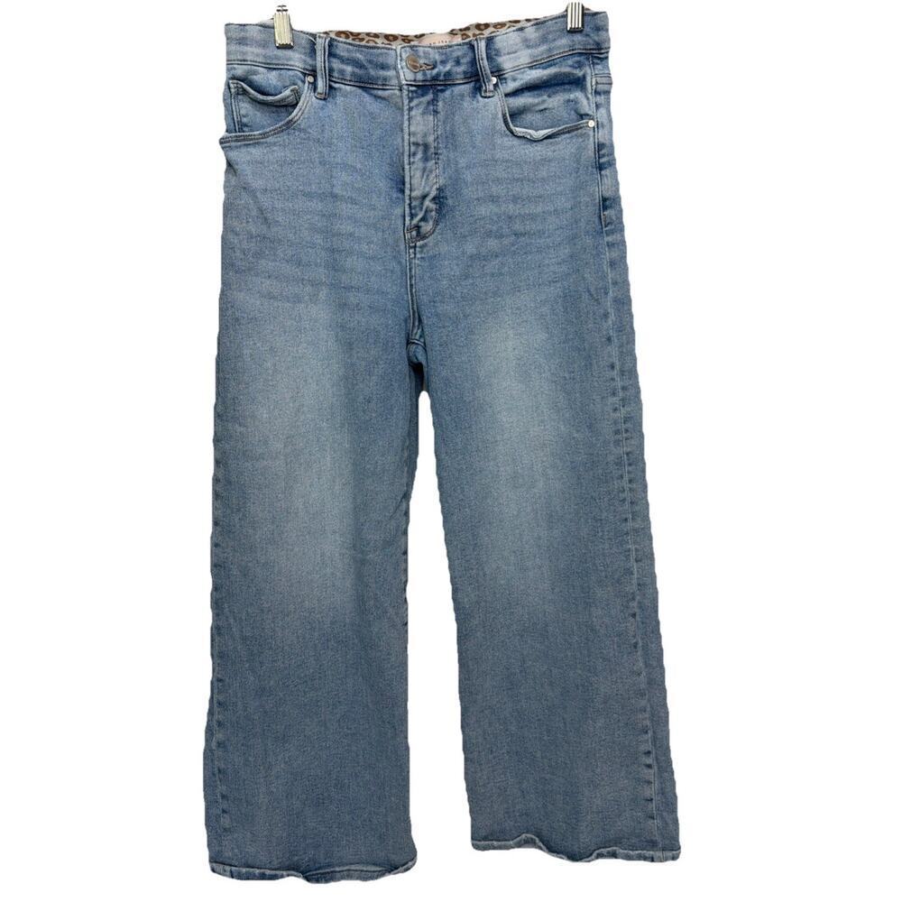 Risen Jeans Womens 13/31 Tummy Control High Rise Ankle Wide Leg Cuffed Preppy